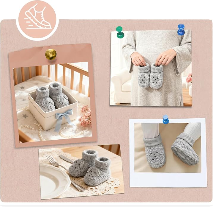 Newborn Shoes Knit Soft Baby Sock Booties - Image 6