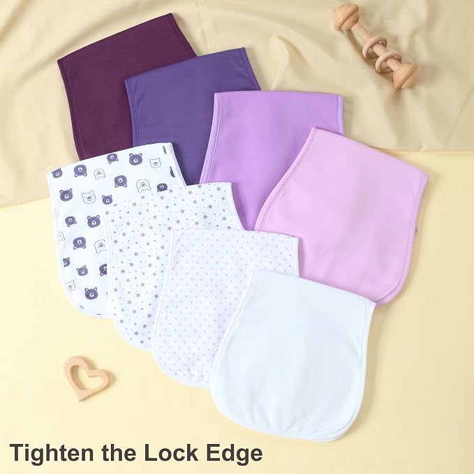 Baby Burp Cloths 8-Pack, Waterproof Burping Cloths, 4-Layer Super Absorbent & - Image 4