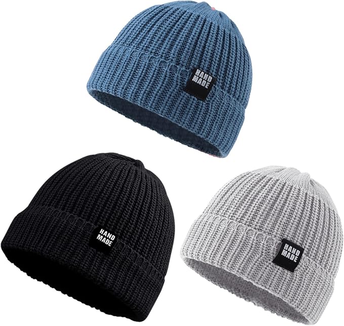 JANGANNSA Simple Knitted Baby Beanie Hip-Hop Boys Winter Hat Toddler Kids Bonnet for Girls 0-5Y