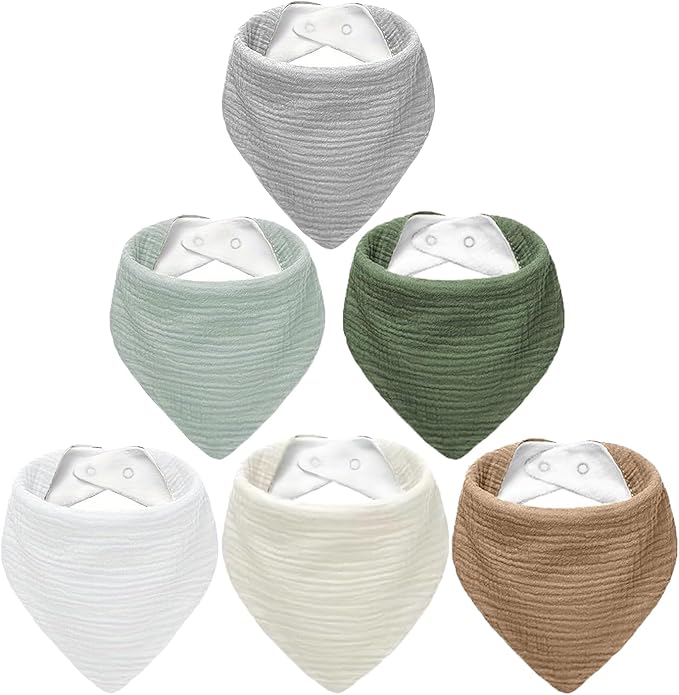 Muslin Baby Bibs for Boys Girls, Soft Cotton Baby Drool Bibs, Drooling and by ROXANEPIG