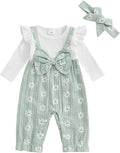 Newborn Baby Girl Clothes Ruffle Sleeve Jumpsuit Corduroy Floral by mlpeerw