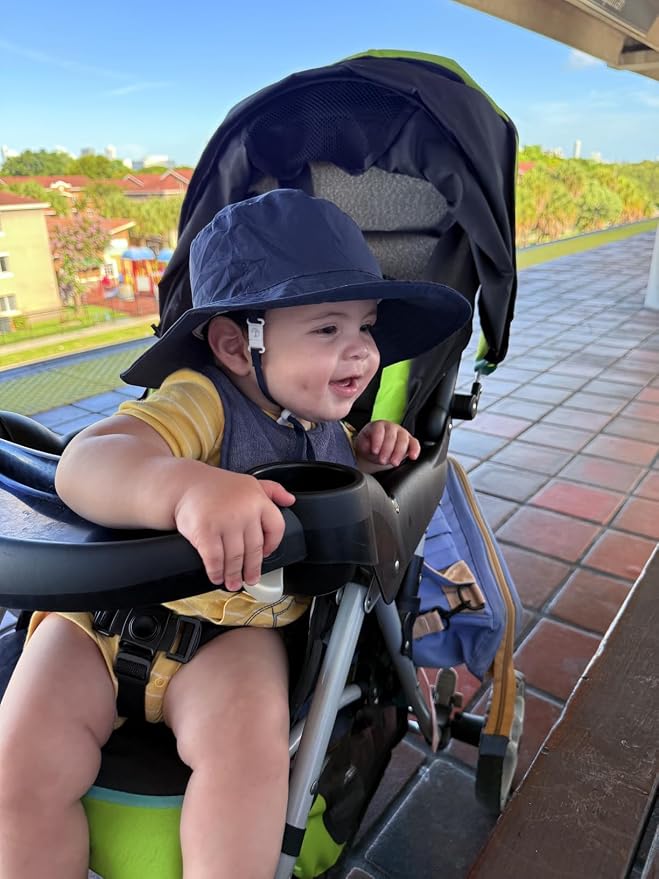 Baby Sun Hat Kids Summer Sun Protection Toddler Bucket Hat Wide Brim Adjustable - Image 3