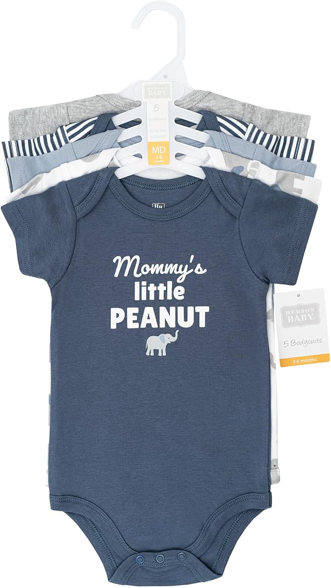 Hudson Baby Infant Boys Cotton Bodysuits 5-Pack - Image 2