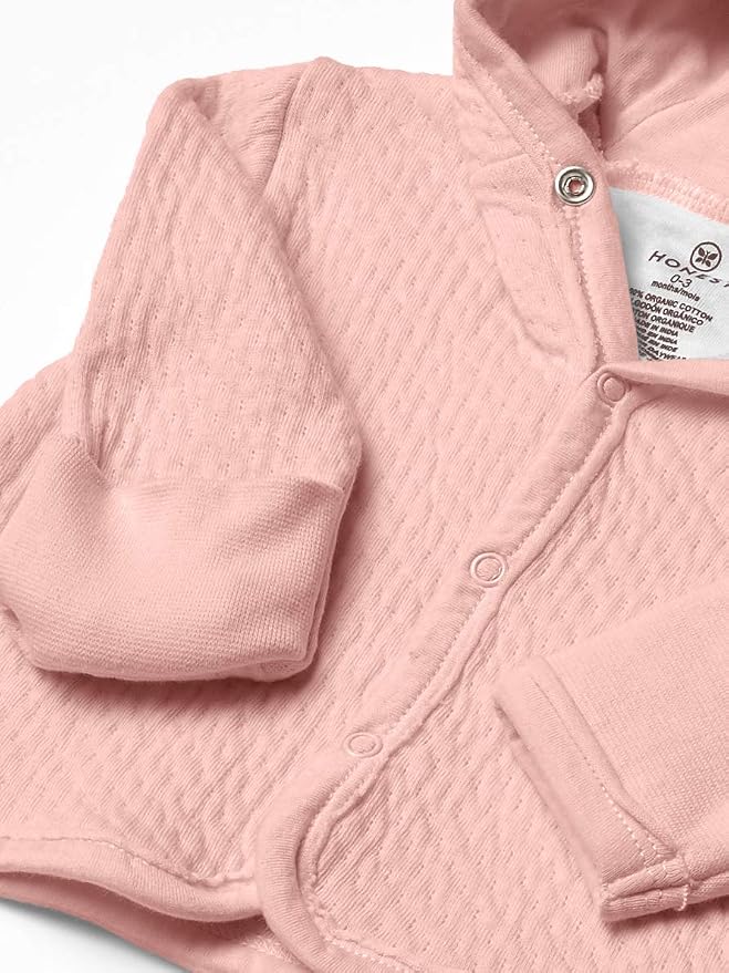 HonestBaby Matelasse Snap-Front Hooded Jacket Organic Cotton - Image 3