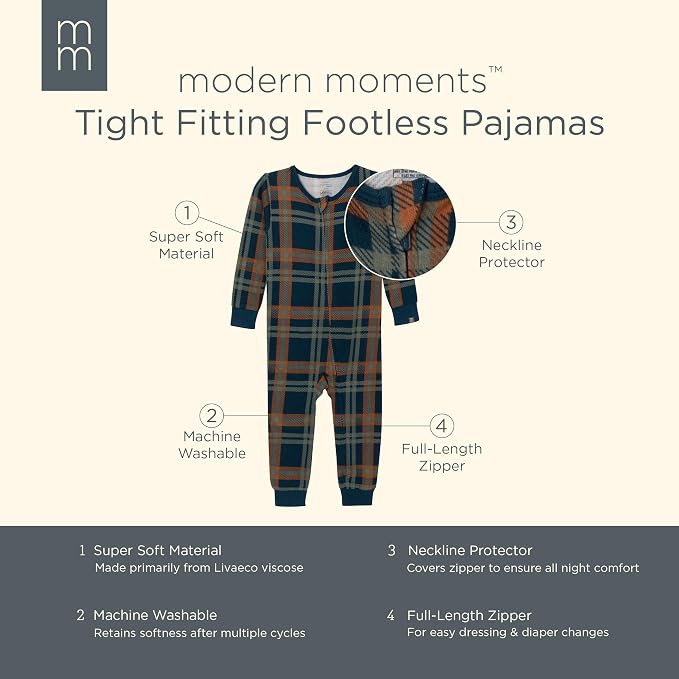 Modern Moments by Gerber Baby Boys & Girls Hacci Footless Pajamas - Image 6