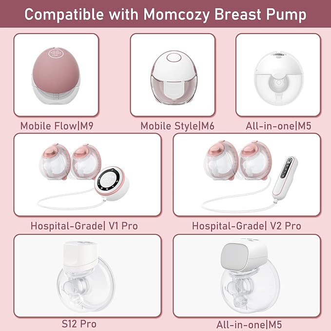 4pcs Flange Inserts 20mm Compatible with Momcozy M9/M6/M5/V1 Pro/V2 Pro/S12 Pro/S9 Pro Wearable Breast Pump, for Momcozy Breast Pump Replacement Parts, Reduce 24mm Nipple Tunnel Down to 20mm