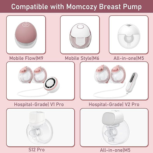 4pcs Flange Inserts 20mm Compatible with Momcozy M9/M6/M5/V1 Pro/V2 Pro/S12 Pro/S9 Pro Wearable Breast Pump, for Momcozy Breast Pump Replacement Parts, Reduce 24mm Nipple Tunnel Down to 20mm