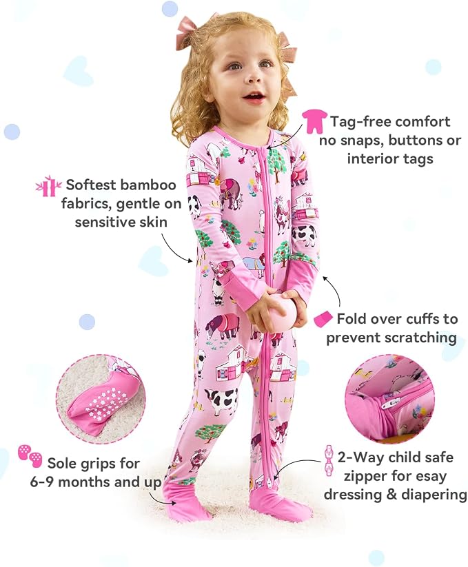 babee Reshinee Viscose derived from bamboo Baby Pajamas Convertible Footie - Image 2