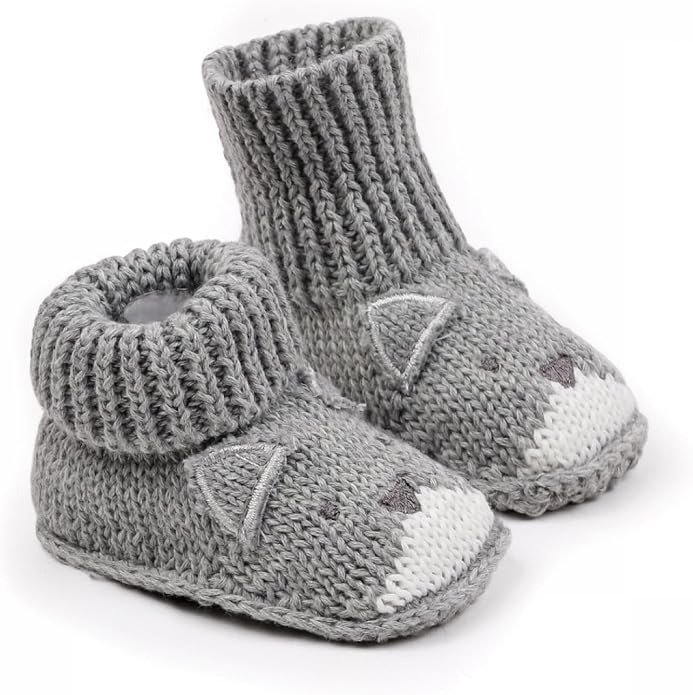 Infant Baby Boys Girls Knitted Booties Soft Cute First Walking Socks Shoes | - Image 7