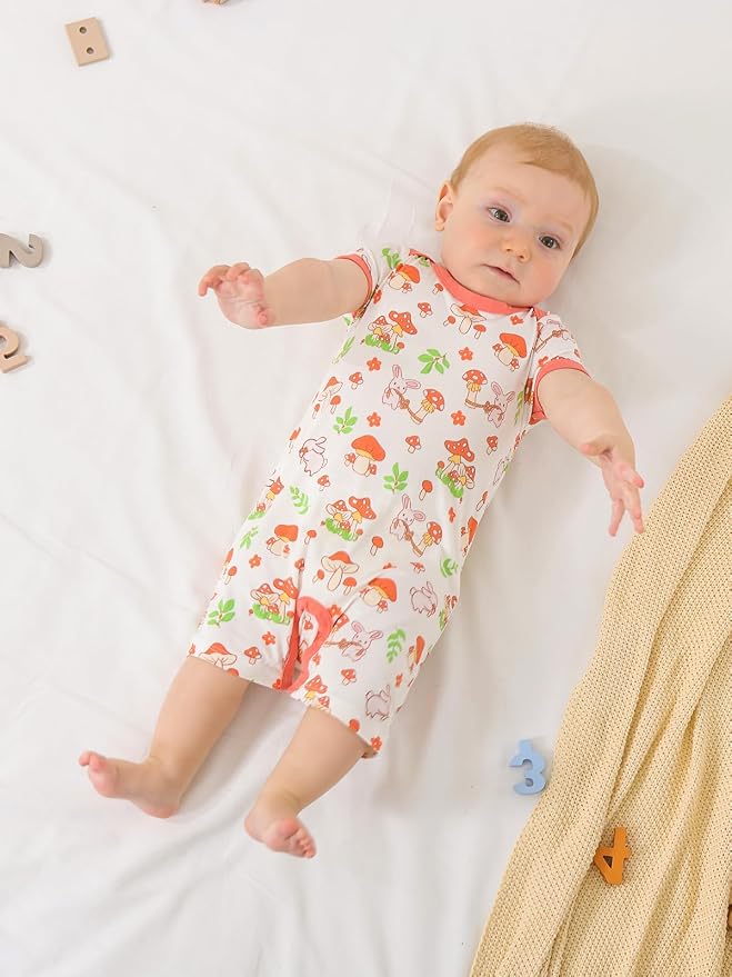 GUISBY Baby Rayon Romper Pajamas, 0-24M | Silky Soft Feel，Snap Closure，Footless - Image 8
