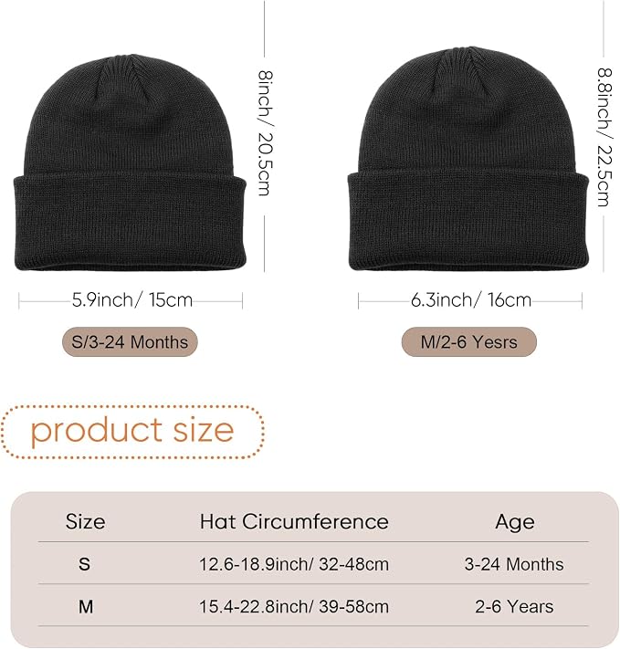 DRESHOW BQUBO 3 Pack Baby Beanies Toddler Kids Winter Hats Soft Knit Hat - Image 7