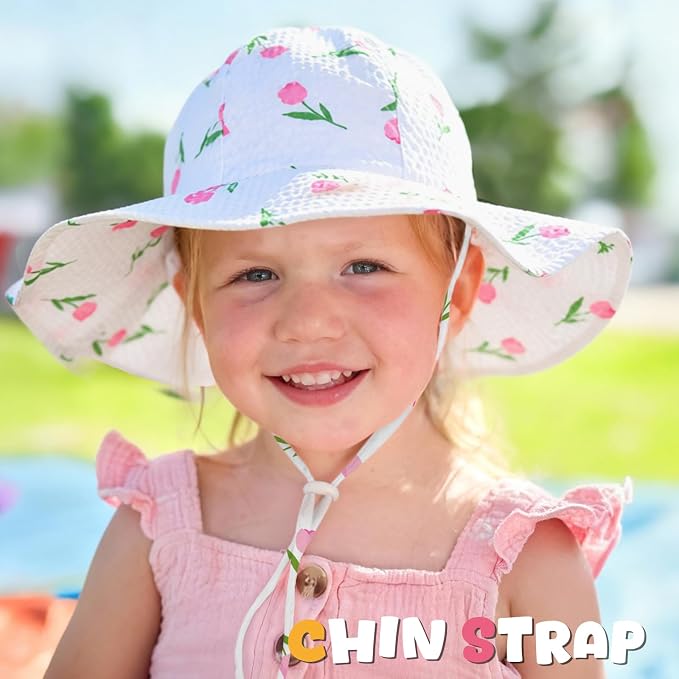 HONGTEYA Baby Sun Hat Wide Brim Adjustable Toddler Beach Bucket Hat | Soft - Image 6