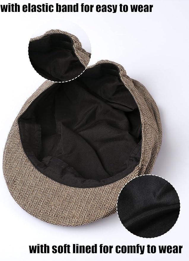 A&J DESIGN Baby Boys Newsboy Cap Toddler Kids Tweed Vintage Flat Hat - Image 4
