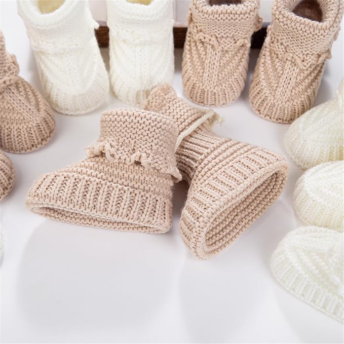 Baby Booties Newborns First Walkers Soft Knit Elegant Knit Baby Booties - Image 3