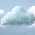 YRXRUS Cloud Pillows, Blue Cloud Shaped Pillow, Decorative Throw Pillow Gifts, Cute Plush Room Decor, Fluffy Faux Rabbit Fur 9.5"x16" Pillows for Living Bedroom Kids Room