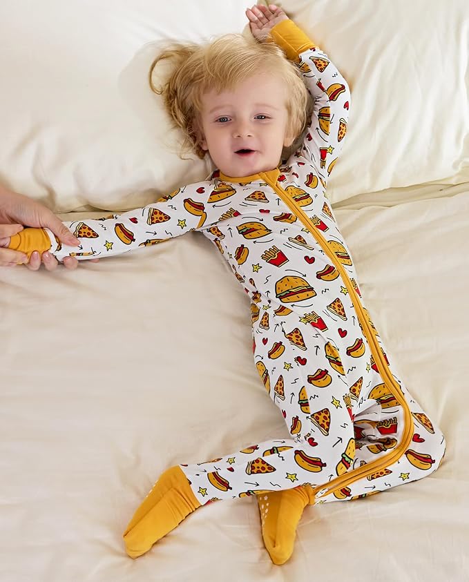 babee Reshinee Bamboo Viscose Baby Footie Pajama, Zipper Sleeper Boys Girls | - Image 3