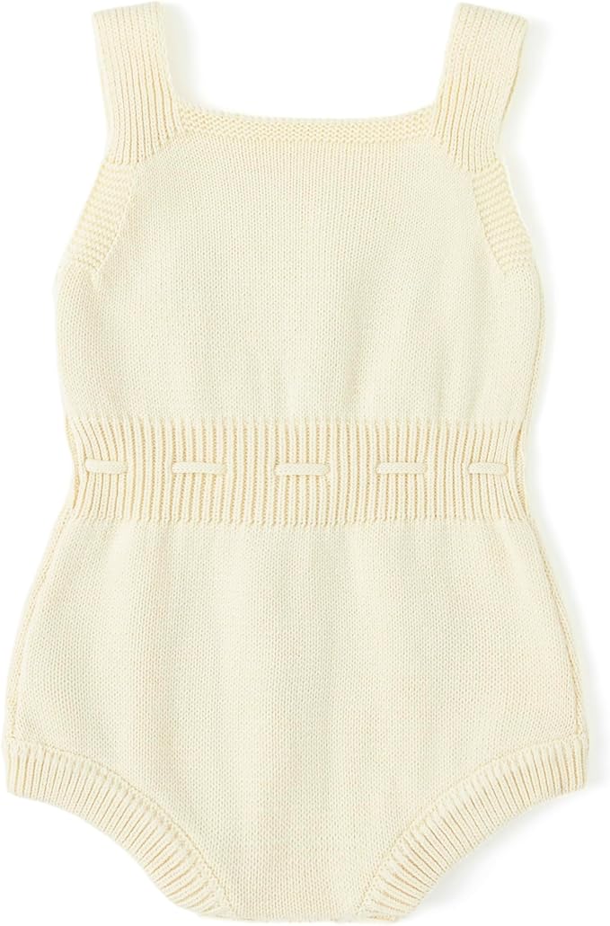 Simplee kids Baby Girl Romper, Sleeveless Pompoms Square Neck | Soft Breathable - Image 3
