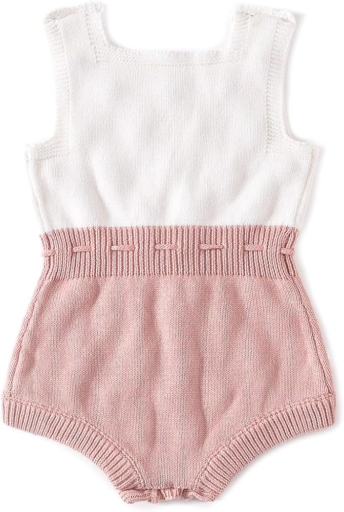 Simplee kids Baby Girl Romper, Sleeveless Pompoms Square Neck | Soft Breathable - Image 2