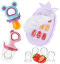 Baby Fruit Feeder Baby Breastmilk Popsicle Molds, Food Freezer Tray Storage Containers, Silicone Pacifier Feeder and Teether, Includes 6 Extra Food Pacifier
