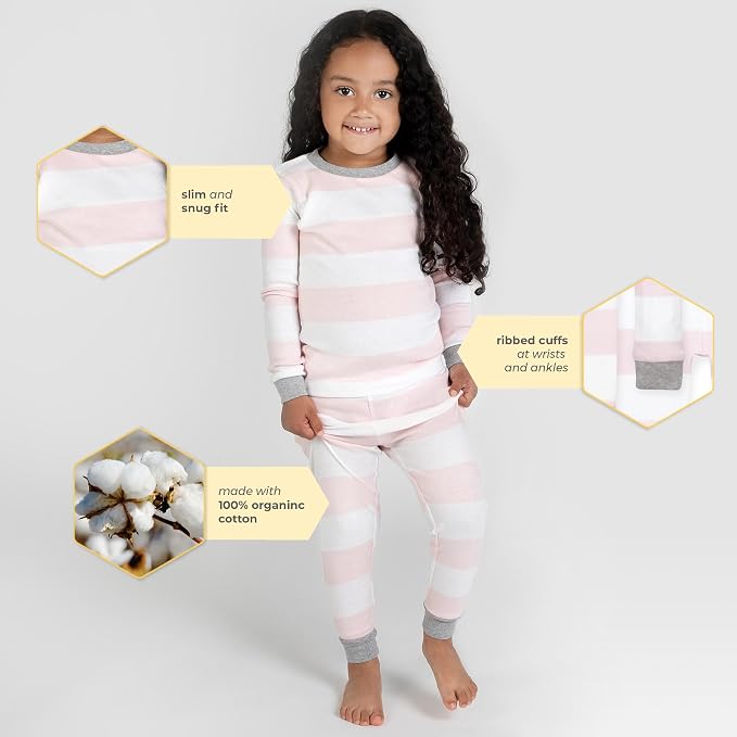 Burt's Bees Baby Girls Organic Cotton Pajamas, Toddler PJ Set, 2-PC | Soft - Image 3