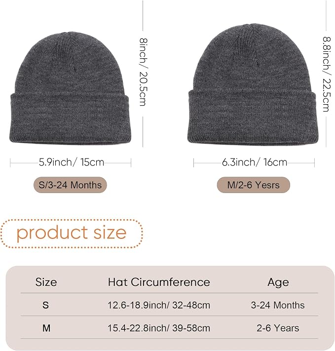 DRESHOW BQUBO 3 Pack Baby Beanies Toddler Kids Winter Hats Soft Knit Hat - Image 7