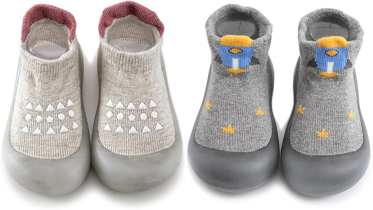 Baby Non Slip Socks Shoes Toddler Girls Boys First Walking Shoes Infant Indoor by HOVELL