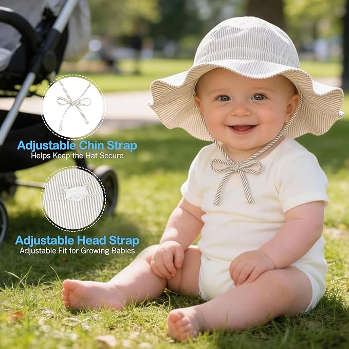 Zando UPF 50+ Baby Sun Hat for Baby Girl Boy 0-4T - Image 3