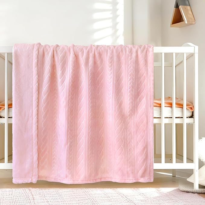 BORITAR 3D Fleece Baby Blanket for Girls 30 x 40 Inch Pink - Image 2