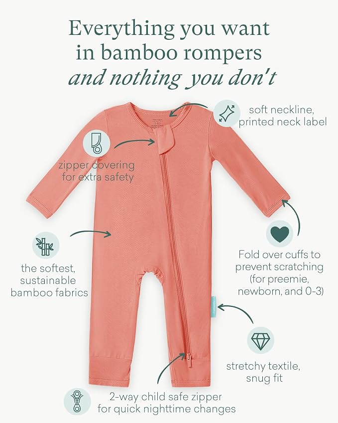 PurComfy Bamboo Viscose Baby Romper, Long Sleeve Pajmas - Image 2