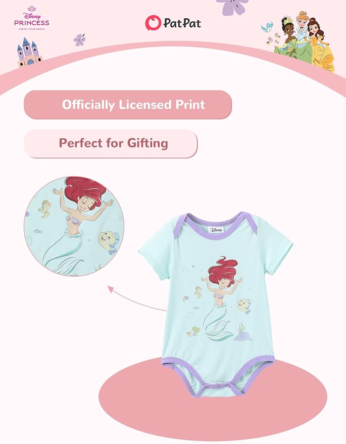 Disney Baby Viscose Made from Bamboo 3-Pack Bodysuits Set Newborn to Infant - Image 4