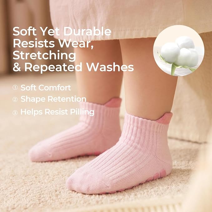 Non-slip Toddler Ankle Cotton Grip Socks Unisex 6M-5T - Image 3
