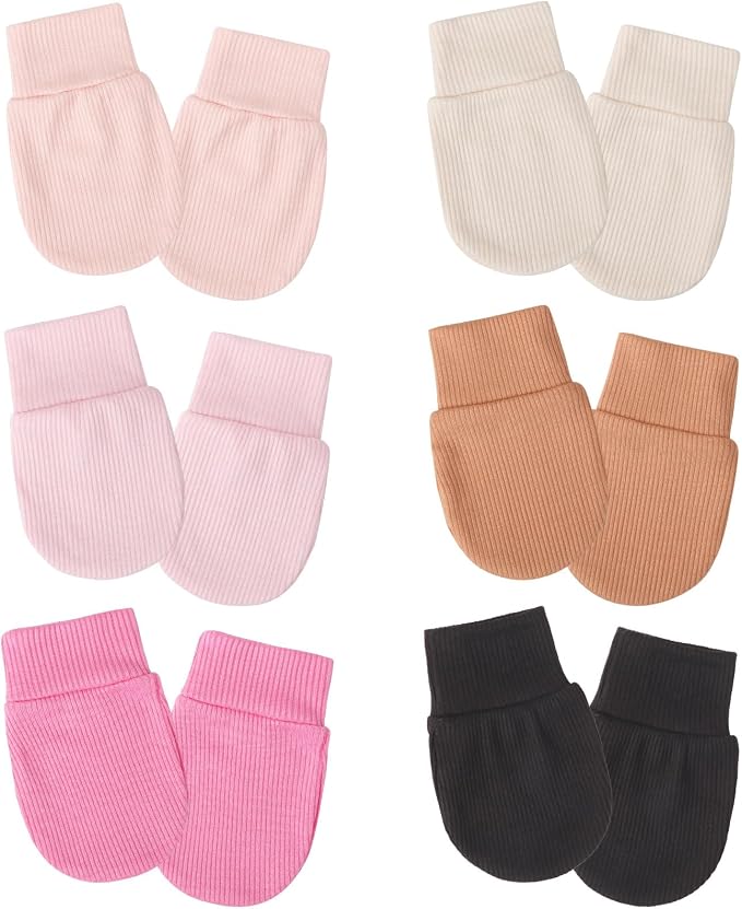 AQOKKA Newborn Baby Mittens No Scratch Cotton Elastic Wrist Gloves Infant by AQOKKA