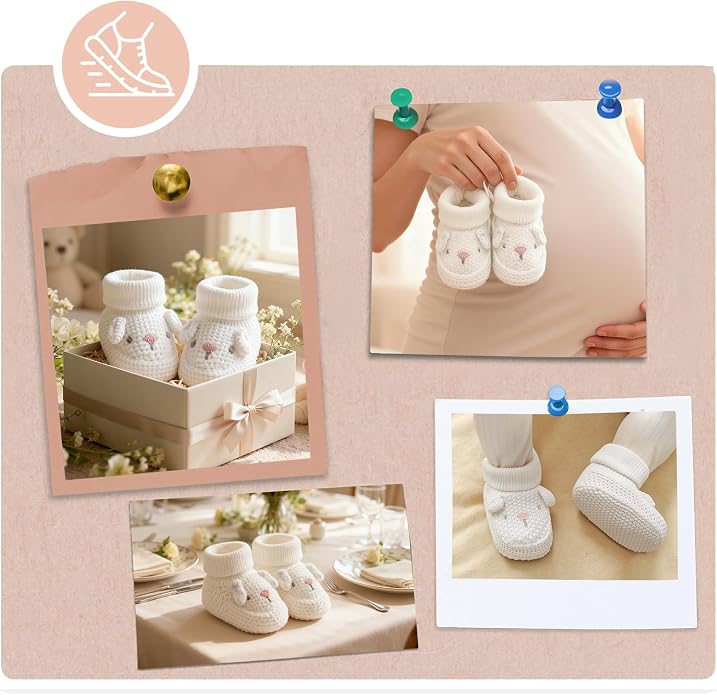 Newborn Shoes Knit Soft Baby Sock Booties - Image 6