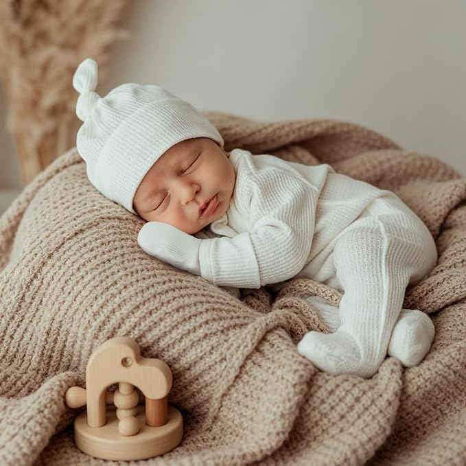 AQOKKA Newborn Baby Mittens No Scratch Cotton Elastic Wrist Gloves Infant - Image 7