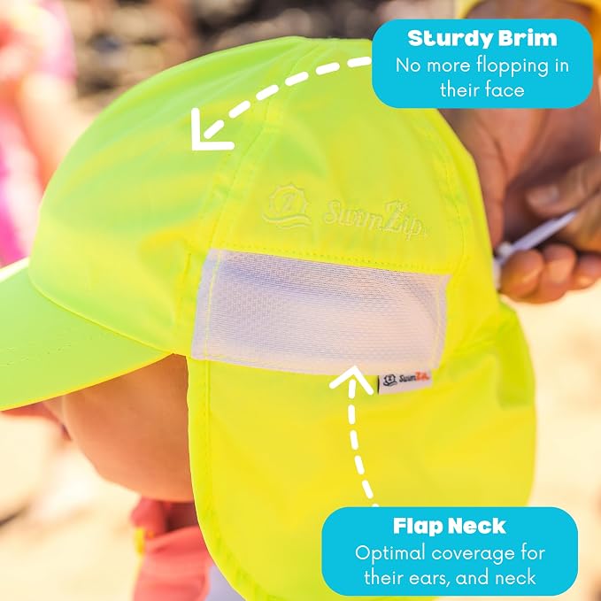 SwimZip Sun Hat with Neck Flap | UPF 50+ Protection - Image 5
