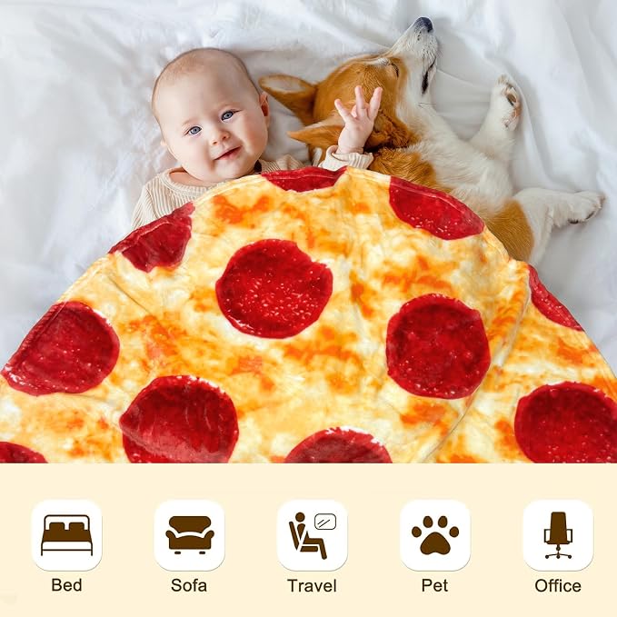 mermaker Pepperoni Pizzas Blanket Swaddle - Image 6