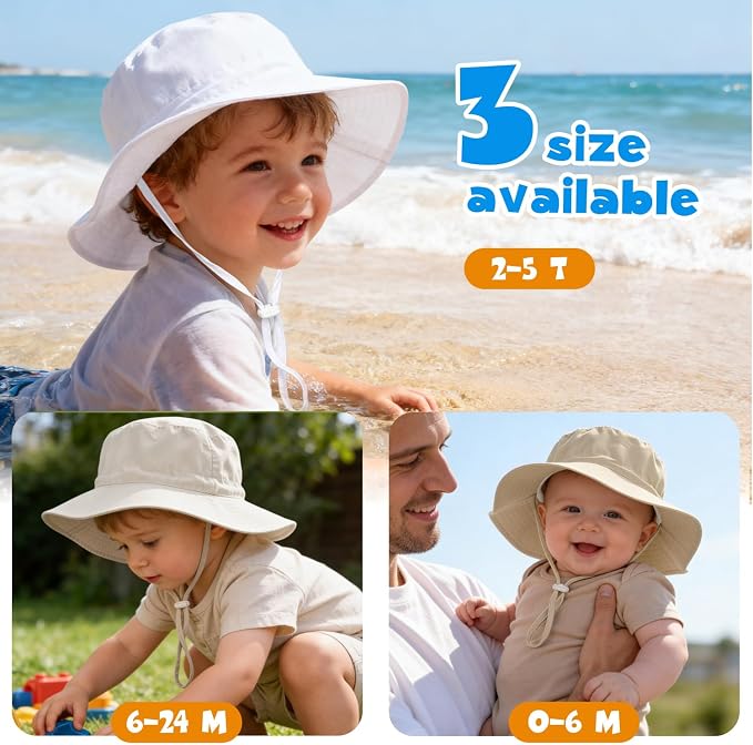 Baby Toddler Sun Hat, Boys Girls Adjustable Bucket Hat - Image 7