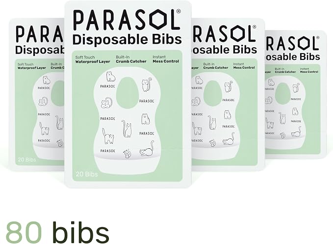 PARASOL Disposable Bibs, Hypoallergenic & Waterproof | Soft-Absorbent Top Layer - Image 2