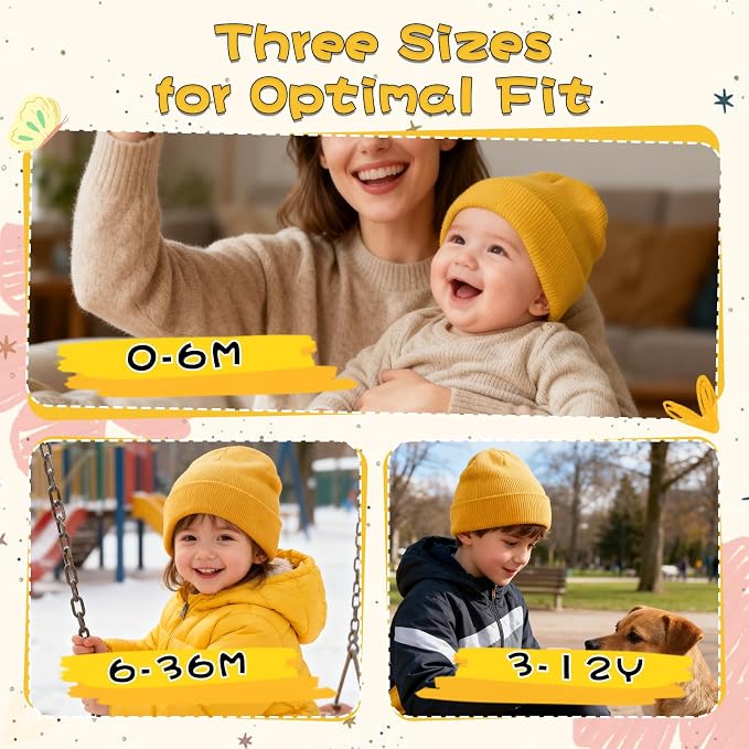 ZOORON Toddler Beanie Baby Kids Beanies Warm Winter Hat Knit Skull Cap - Image 2