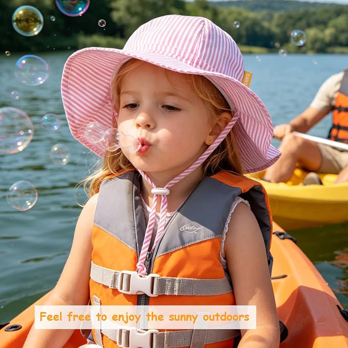 Baby Girl Sun Hat with UPF 50+ Outdoor Adjustable Toddler Beach Hat with Wide - Image 2