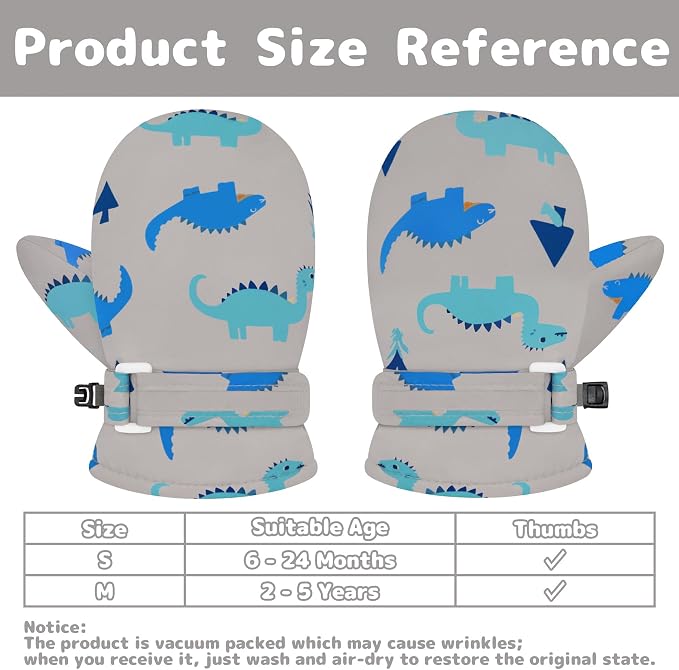 Olreco Baby Toddler Mittens Waterproof Infant Baby Winter Mittens Toddler Snow - Image 6