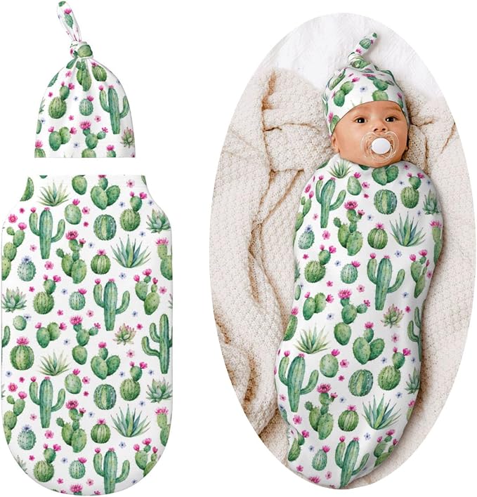 Cactus Swaddle Blankets Soft Receiving Blanket Baby Swaddle Wrap by Figtihw