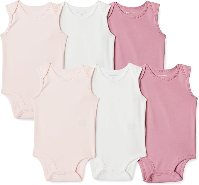 Amazon Essentials Unisex Babies' Sleeveless Cotton Rib Bodysuits by AmazonEssentials