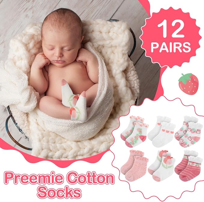 Toulite 12 Pairs Preemie Ankle Socks - Image 3