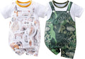 2-Pack Baby Boys Girls Romper Newborn Cartoon Print Short Sleeve Onesie Summer by RELABTABY-YFYBaby