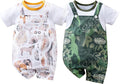 2-Pack Baby Boys Girls Romper Newborn Cartoon Print Short Sleeve Onesie Summer by RELABTABY-YFYBaby