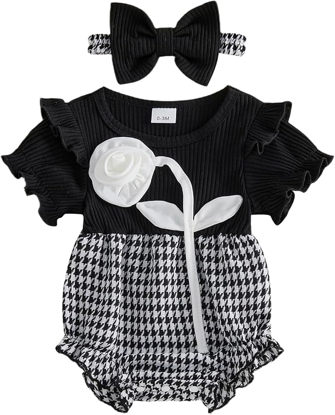 Giraropa Newborn Baby Girl Clothes Smocked Bubble Romper Dress + Socks + by Giraropa