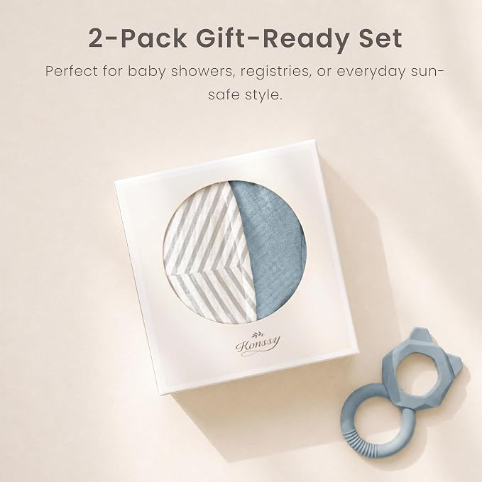 Konssy 2-Pack Muslin Baby Sun Hats - Image 8