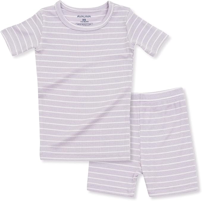 AVAUMA Stripe Pattern Baby Boys Girls Pajama Set Kids Toddler Snug fit Ribbed by AVAUMA