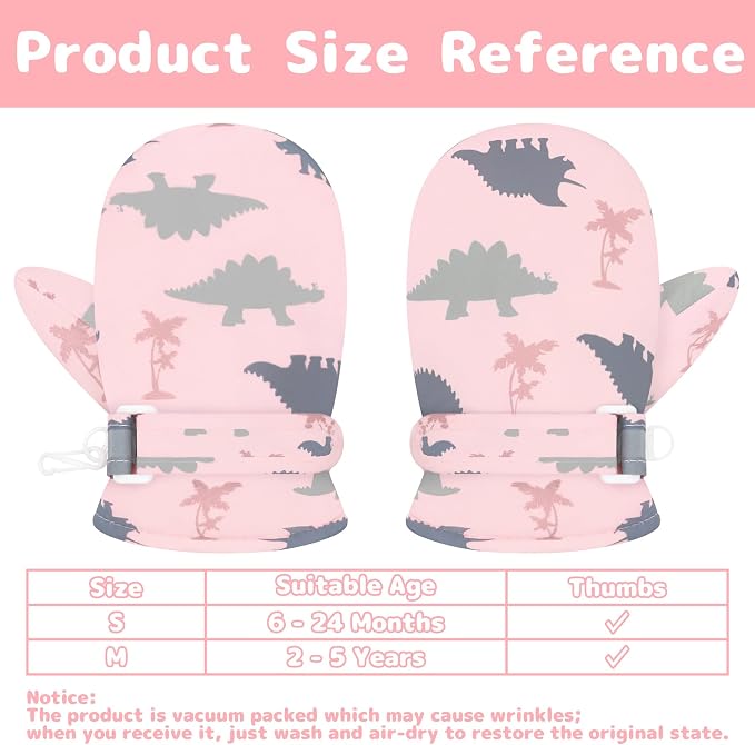 Olreco Baby Toddler Mittens Waterproof Infant Baby Winter Mittens Toddler Snow - Image 6
